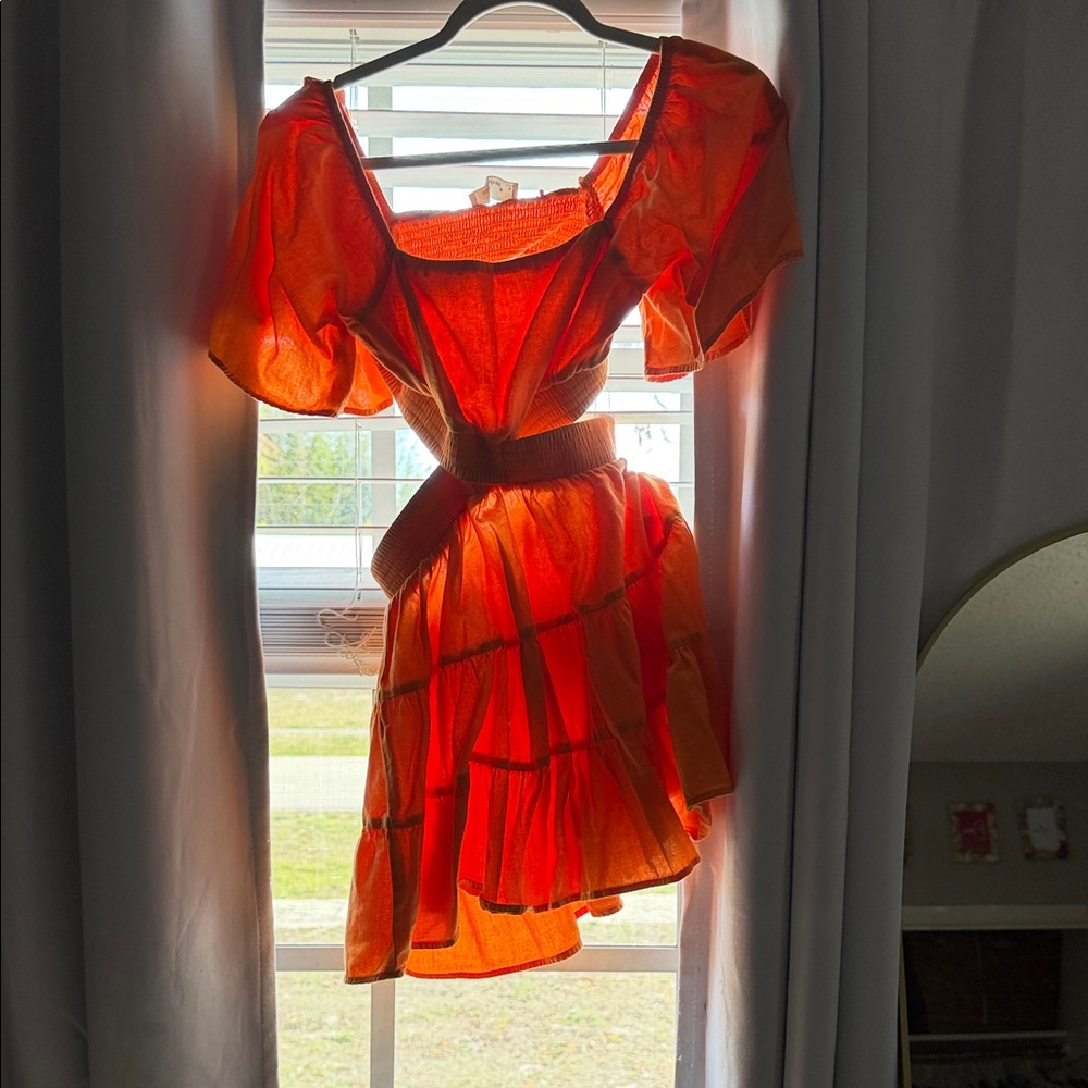 Velvet Bright Orange Knit Top